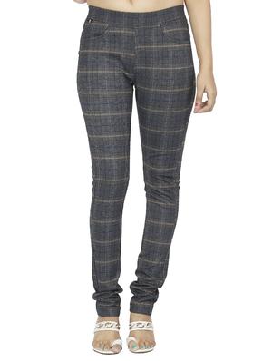mid waist checkered jegging - 15518265 - Standard Image - 1