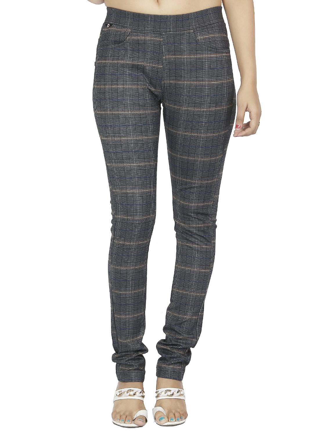 mid waist checkered jegging - 15518265 - Zoom Image - 1