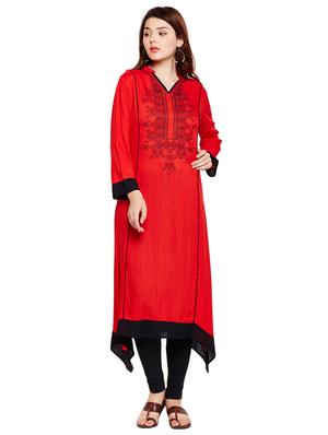 Asymmetrical embroidered kurta - 15518274 - Standard Image - 1