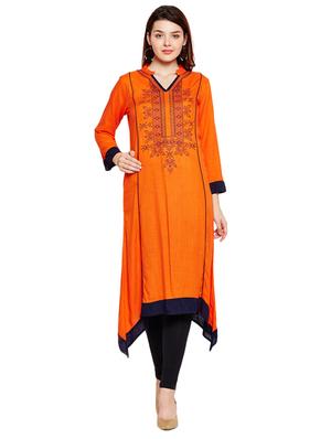 Straight embroidered kurta - 15518277 - Standard Image - 1
