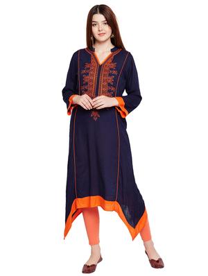 Asymmetric embroidered kurta - 15518280 - Standard Image - 1