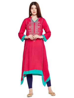 Asymmetric embroidered kurta - 15518281 - Standard Image - 1