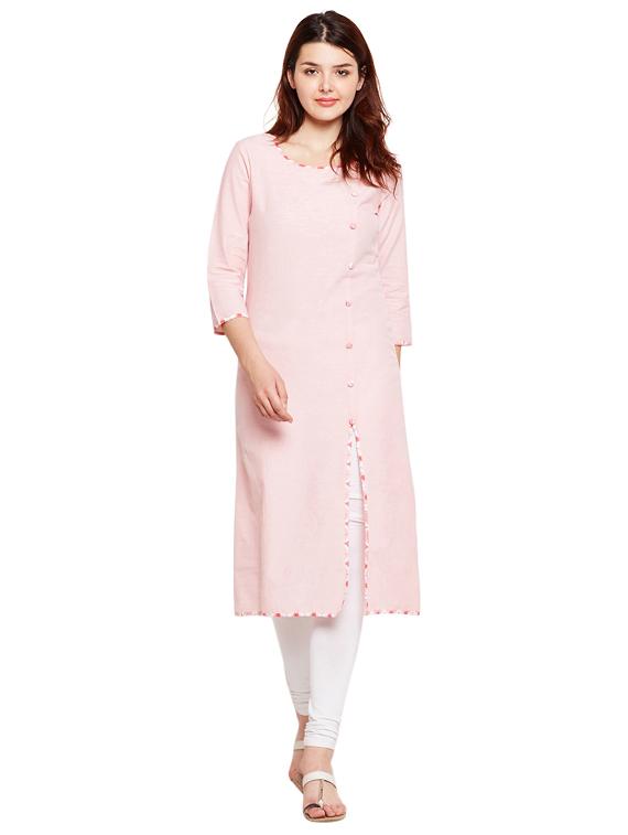Ivory slit a-line kurta - 15518287 - Zoom Image - 1