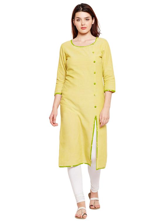 Button slit a-line kurta - 15518289 - Zoom Image - 1