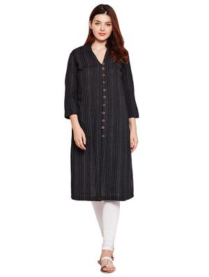 Button fake placket straight kurta - 15518292 - Standard Image - 1