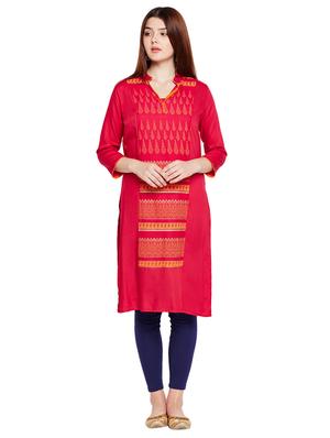 Straight block print kurta - 15518295 - Standard Image - 1