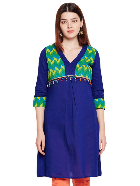 Straight embellished kurti - 15518300 - Zoom Image - 1