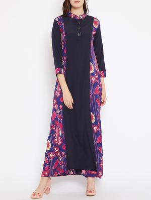 printed paneled maxi dress - 15518345 - Standard Image - 1
