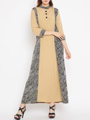 printed paneled maxi dress - 15518346 - Standard Image - 1