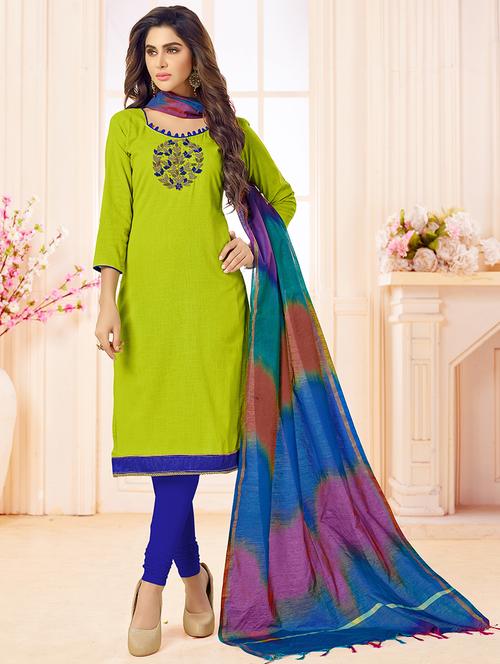 embellished unstitched churidaar suit - 15518350 - Standard Image - 1