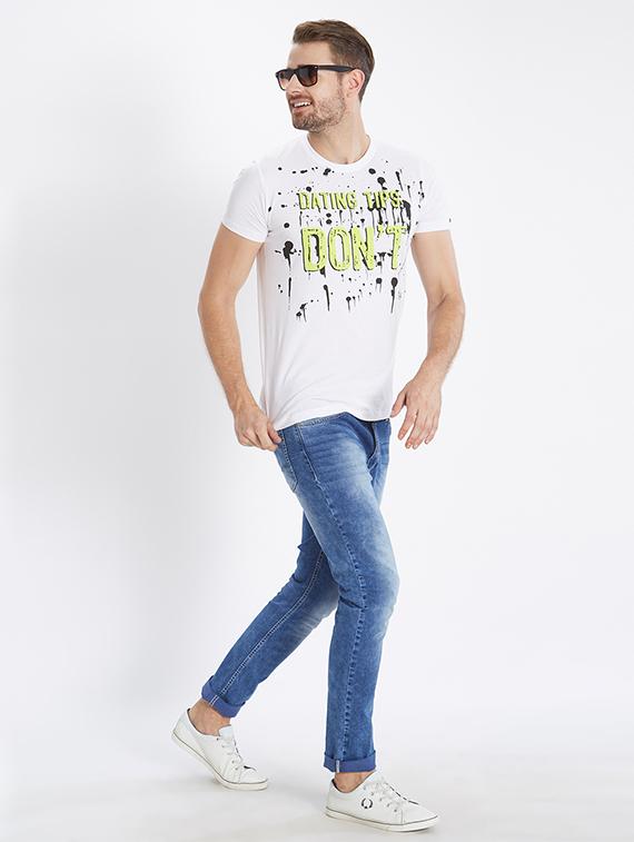 white cotton chest print t-shirt - 15518995 - Zoom Image - 4