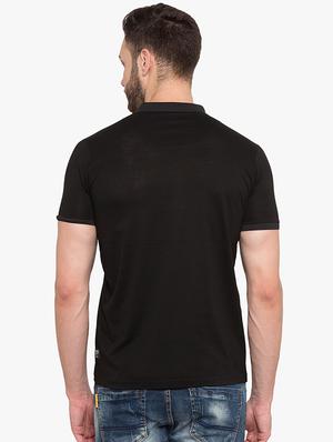 black cotton polo t-shirt - 15519137 - Standard Image - 3