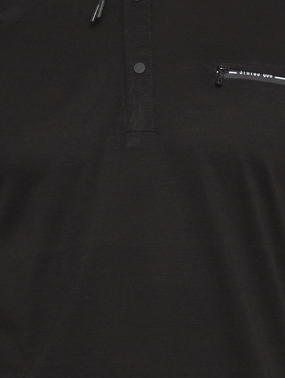 black cotton polo t-shirt - 15519137 - Zoom Image - 5