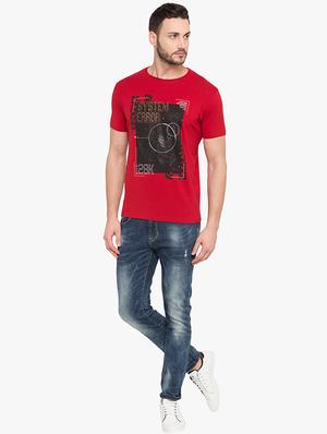 red chest printed t-shirt - 15519174 - Standard Image - 4