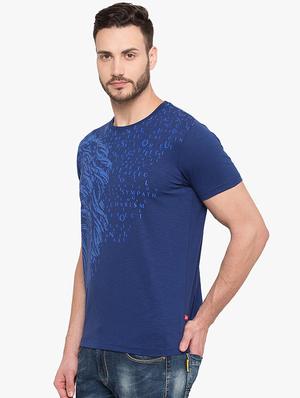blue cotton front print t-shirt - 15519187 - Standard Image - 2