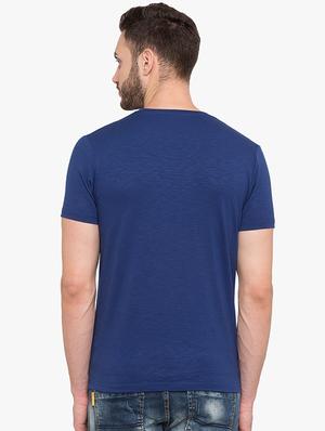 blue cotton front print t-shirt - 15519187 - Standard Image - 3