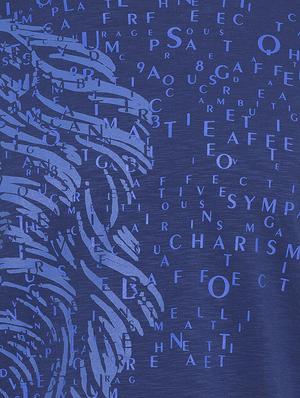 blue cotton front print t-shirt - 15519187 - Standard Image - 5
