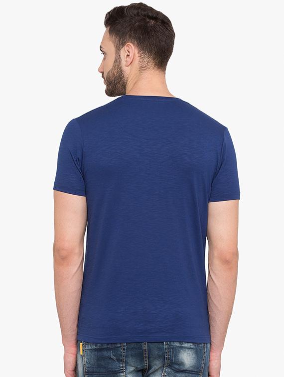 blue cotton front print t-shirt - 15519187 - Zoom Image - 3