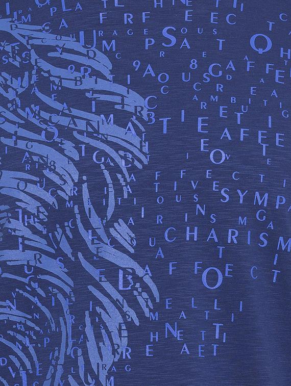 blue cotton front print t-shirt - 15519187 - Zoom Image - 5