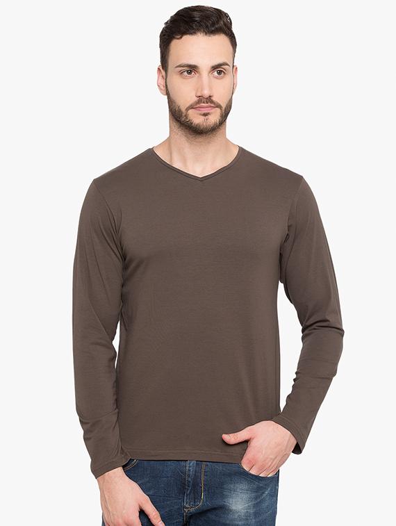 brown cotton t-shirt - 15519214 - Zoom Image - 1