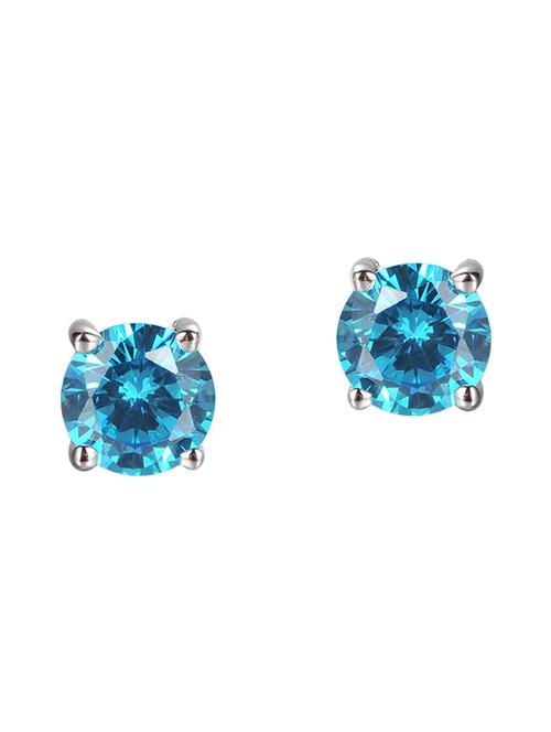 Blue Silver Tone Stone Earrings - 15519610 - Standard Image - 1
