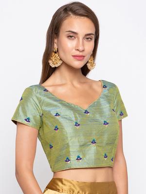 embroidered drawstring blouse - 15520237 - Standard Image - 2