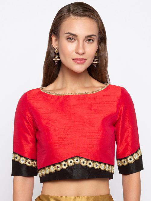 color block lace detail blouse - 15520259 - Standard Image - 1