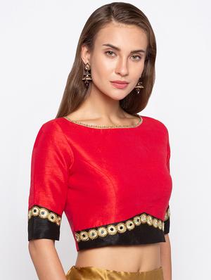 color block lace detail blouse - 15520259 - Standard Image - 2