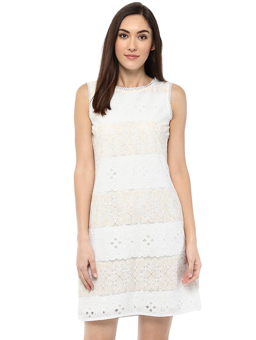 round neck lace a-line dress - 15520720 - Zoom Image - 1