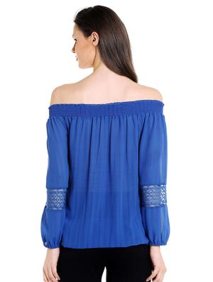 off-shoulder blouson top - 15520788 - Standard Image - 3