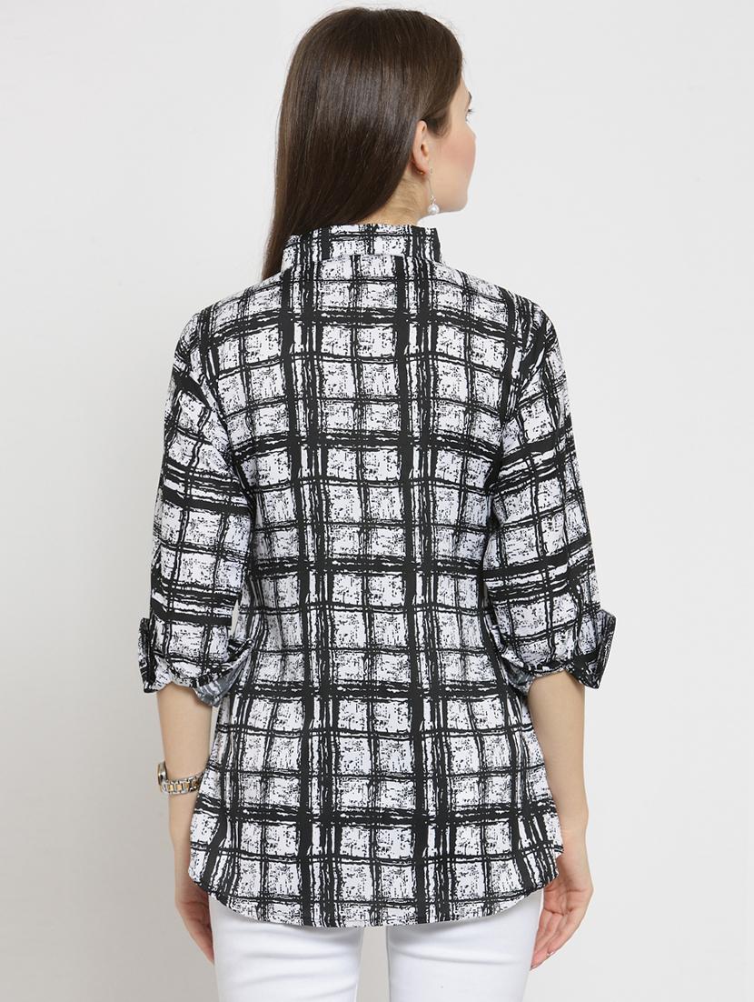 roll-up sleeved checkered shirt - 15521035 - Zoom Image - 3