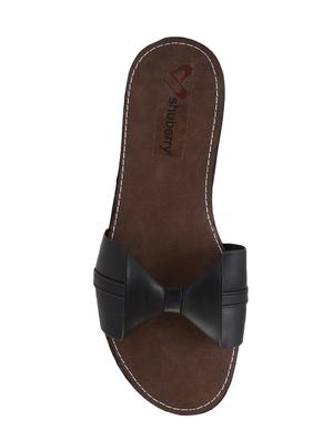 black slip on sandals - 15521716 - Standard Image - 4