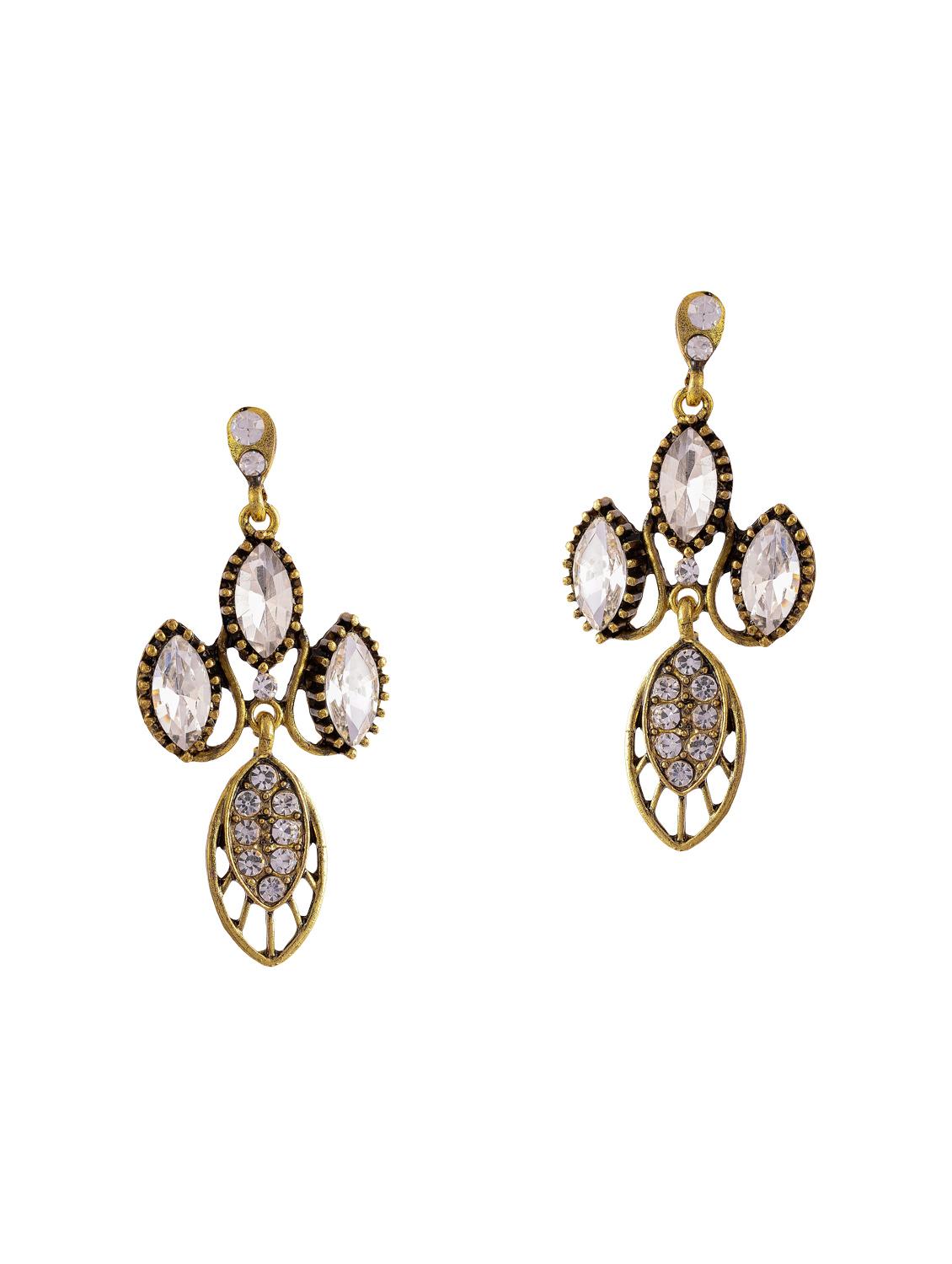 gold tone stone earrings - 15521835 - Zoom Image - 1