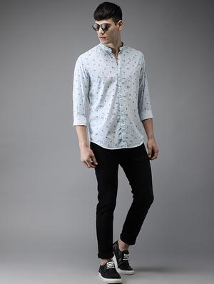 blue cotton casual shirt - 15521933 - Standard Image - 4