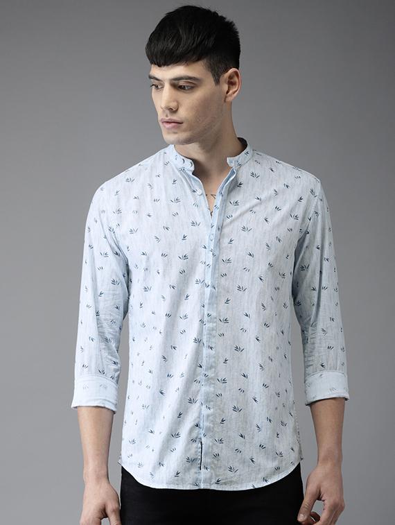 blue cotton casual shirt - 15521933 - Zoom Image - 1