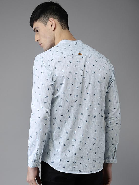 blue cotton casual shirt - 15521933 - Zoom Image - 3