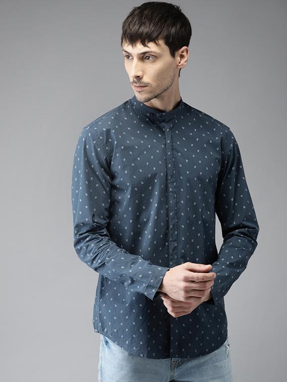 blue cotton casual shirt - 15521936 - Zoom Image - 1