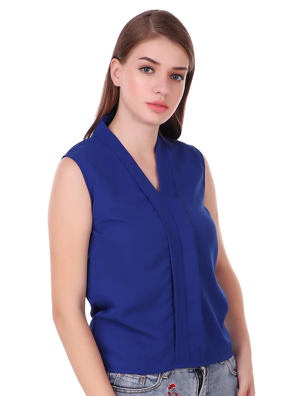 pleated front sleeveless top - 15522401 - Zoom Image - 2