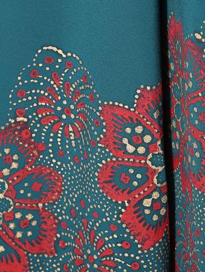 teal high low block print kurta - 15523777 - Standard Image - 5