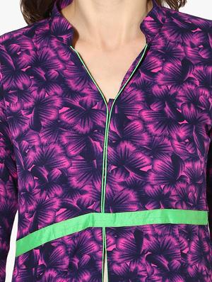 printed contrast piping anarkali kurta - 15523778 - Standard Image - 4