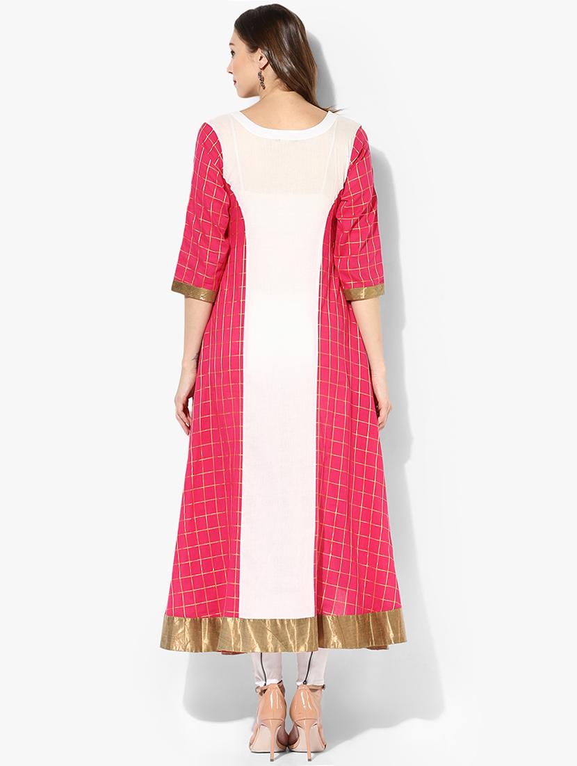 high low foil print kurta - 15523790 - Zoom Image - 3