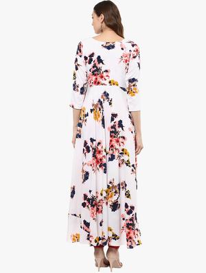 flared floral piping kurta - 15523807 - Standard Image - 3