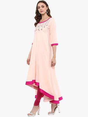 high low embroidered kurta - 15523817 - Standard Image - 2