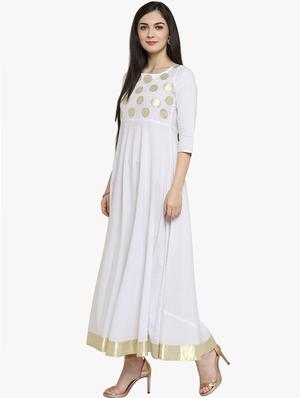 flared embroidered patches kurta - 15523829 - Standard Image - 2