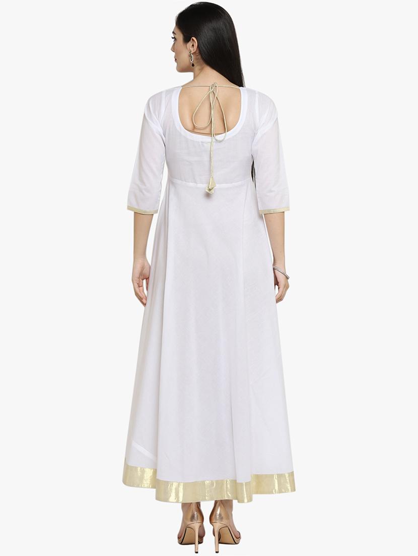 flared embroidered patches kurta - 15523829 - Zoom Image - 3