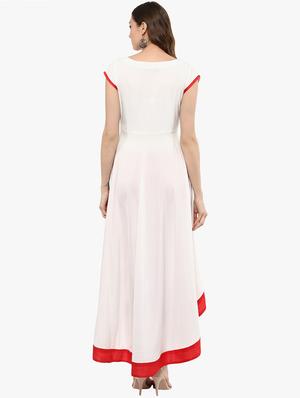 high low hem detailing anarkali kurta - 15523837 - Standard Image - 3