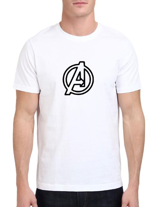 white cotton chest print tshirt - 15523922 - Standard Image - 1