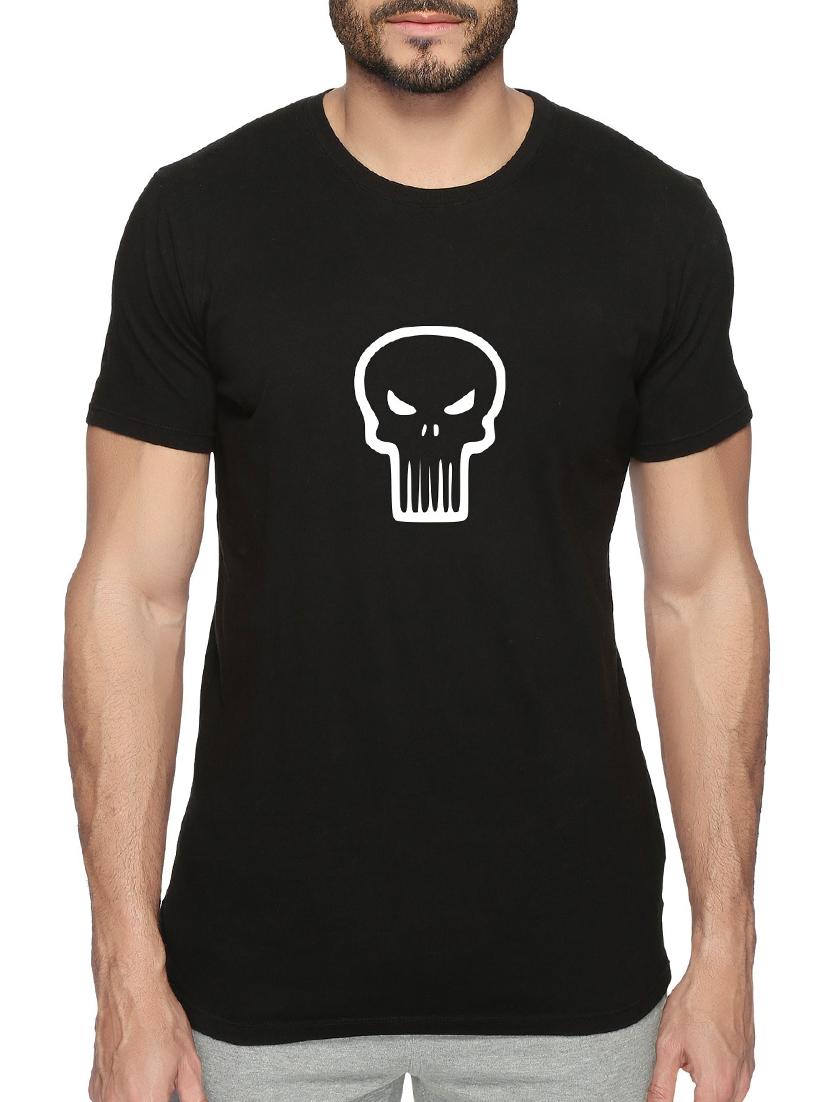 black cotton chest print tshirt - 15523933 - Zoom Image - 1