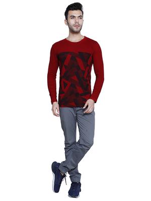 red cotton front print t-shirt - 15523944 - Standard Image - 4