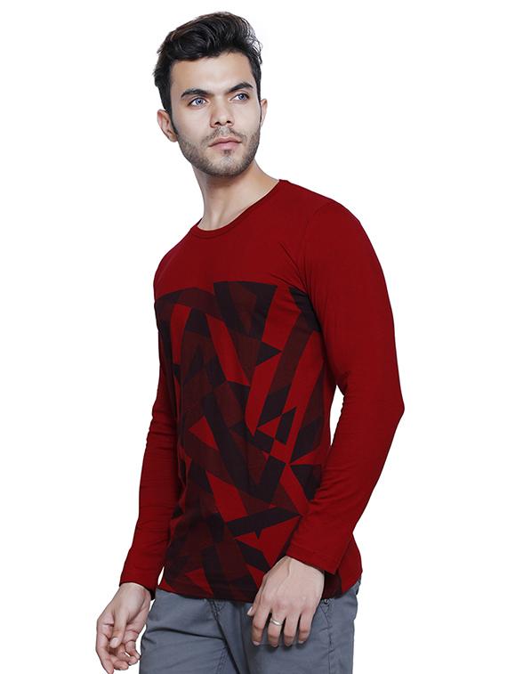 red cotton front print t-shirt - 15523944 - Zoom Image - 2